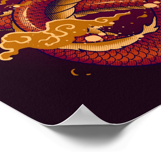 Fierce Red Dragon Poster (Ecke)