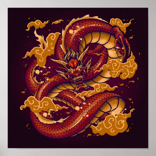 Fierce Red Dragon Poster (Vorne)