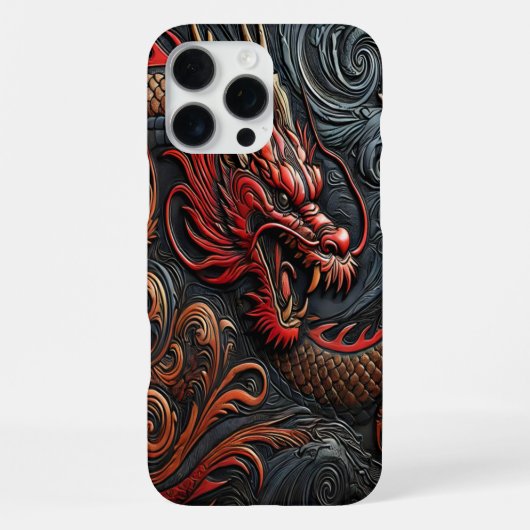 Fierce Red Dragon Relief Art iPhone Hülle (Rückseite)