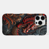 Fierce Red Dragon Relief Art iPhone Hülle (Rückseite (Horizontal))