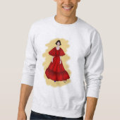 Fierce Red Dress with Minimalist Yellow Design Sweatshirt (Vorderseite)