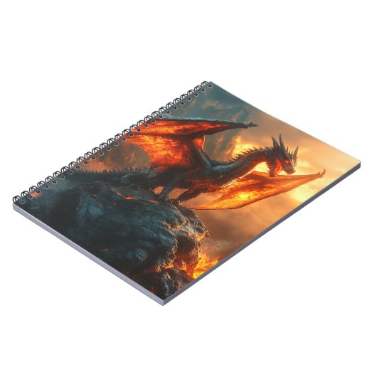 Fierce Red Fiery Angry Dragon Notizblock (Linke Seite)