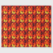 Fierce Red Lion Geschenkpapier (Flach)