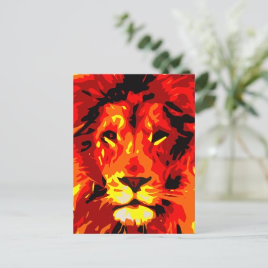 Fierce Red Lion Postkarte (Stehend Vorderseite)