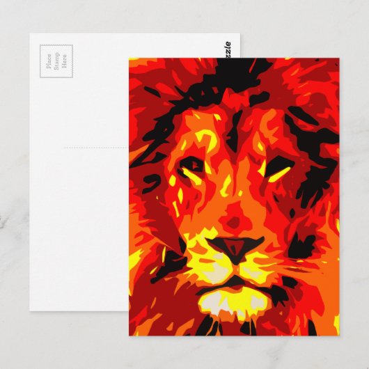 Fierce Red Lion Postkarte (Vorne/Hinten)