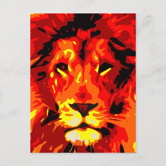 Fierce Red Lion Postkarte (Vorderseite)
