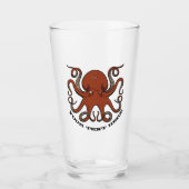 Fierce Red Octopus mit Curling Tentacles Cartoon Glas (Vorderseite)