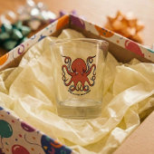 Fierce Red Octopus mit Curling Tentacles Cartoon Schnapsglas
