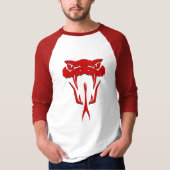 Fierce Red Serpent Face 3/4 Sleeve Raglan T - Shir T-Shirt (Vorderseite)