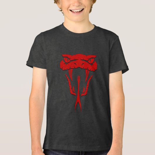 Fierce Red Snake Face Bella+Leinwand Jugend Tri-Blend Shirt (Vorderseite)