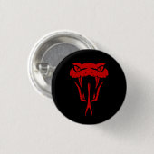 Fierce Red Snake Face - Black Button (Vorne & Hinten)