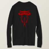 Fierce Red Snake Face Long Sleeve T-Shirt (Design Rückseite)