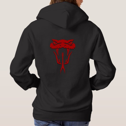 Fierce Red Snake Face Unisex Hoodie (Rückseite)