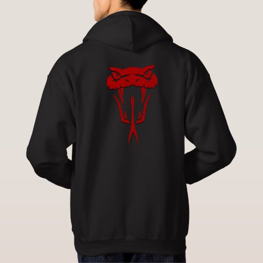 Fierce Red Snake Face Unisex Hoodie (Rückseite)