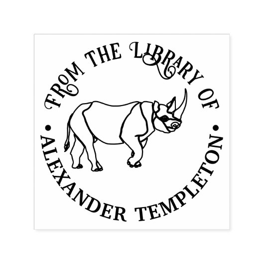 Fierce Rhinoceros Kontur Library Name Permastempel (Design)