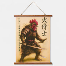 Fierce Rooster Samurai Warrior - Japanischer Tinte