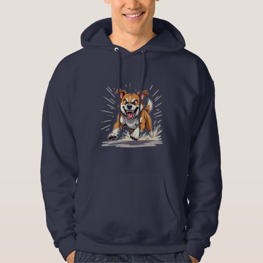 Fierce Running Dog – Power & Motion Illustration Hoodie (Vorderseite)
