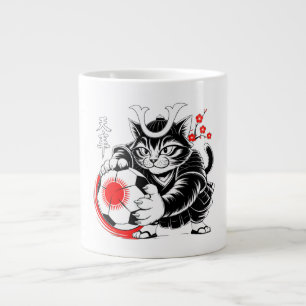 Fierce Samurai Cat Soccer - Anime-Sport-Geschenke Jumbo-Tasse