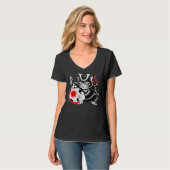 Fierce Samurai Cat Soccer T-shirt for Women (Vorderseite Vollansicht)