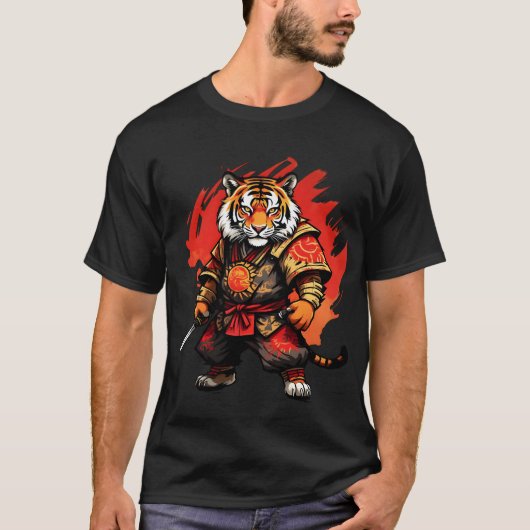 Fierce Samurai Tiger T-Shirt (Vorderseite)