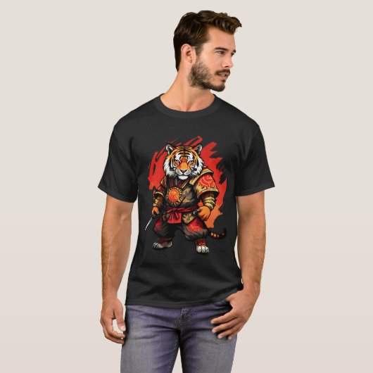 Fierce Samurai Tiger T-Shirt (Vorne ganz)