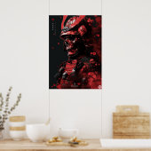 Fierce Samurai Warrior - Dark Red Skin Poster (Küche)
