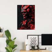 Fierce Samurai Warrior - Dark Red Skin Poster (Heimbüro)