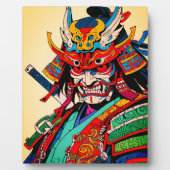 Fierce Samurai Warrior - farbenfrohe japanische Bu Fotoplatte (Vorderseite)