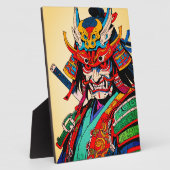 Fierce Samurai Warrior - farbenfrohe japanische Bu Fotoplatte (Seite)