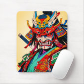 Fierce Samurai Warrior - farbenfrohe japanische Bu Mousepad (Mit Mouse)