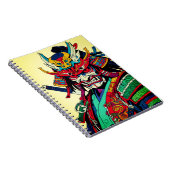 Fierce Samurai Warrior - farbenfrohe japanische Bu Notizblock (Rechte Seite)