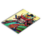 Fierce Samurai Warrior - farbenfrohe japanische Bu Notizblock (Linke Seite)