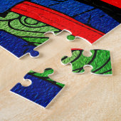Fierce Samurai Warrior - farbenfrohe japanische Bu Puzzle (Seite)