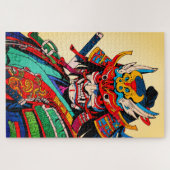 Fierce Samurai Warrior - farbenfrohe japanische Bu Puzzle (Horizontal)