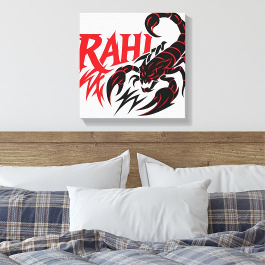 Fierce Scorpion Grafikdesign mit "RAHI" Tex Leinwanddruck (Insitu (Schlafzimmer))