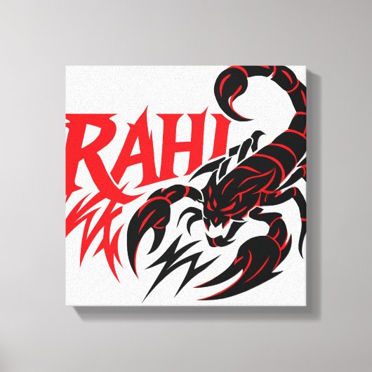Fierce Scorpion Grafikdesign mit "RAHI" Tex Leinwanddruck (Vorderseite)