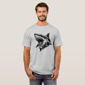 Fierce Shark Great White Shark Vector Art T-Shirt (Vorne ganz)