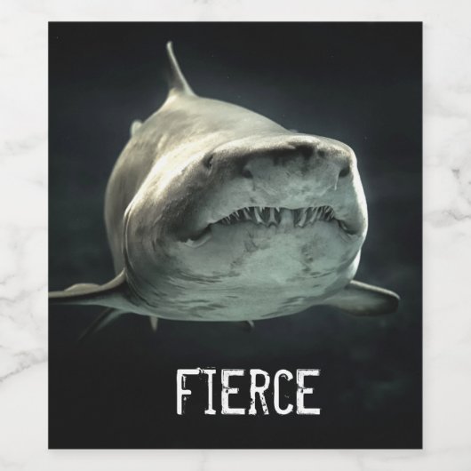 Fierce Shark Notebook Weinetikett (Einzelnes Label)