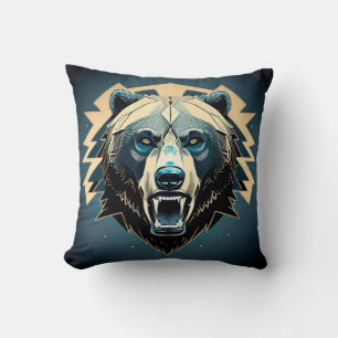 Fierce Stylisierte Bären Kunst Kissen