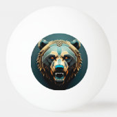 Fierce Stylisierte Bären Kunst Tischtennisball (Rückseite)
