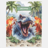 Fierce T-Rex Blanket Personalisierter Individuelle Fleecedecke (Vorderseite)
