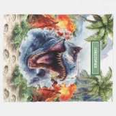 Fierce T-Rex Blanket Personalisierter Individuelle Fleecedecke (Vorderseite (Horizontal))