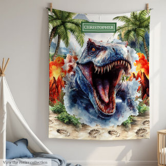 Fierce T-Rex Blanket Personalisierter Individuelle Fleecedecke