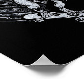 Fierce T-rex Skateboarding Lightning Speed  Poster (Ecke)