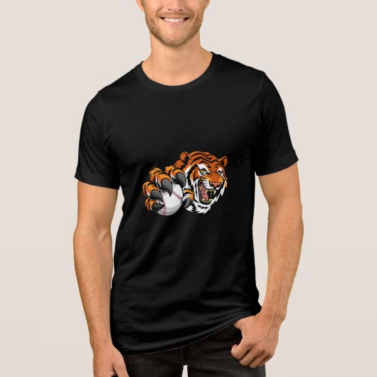 Fierce Tiger Baseball T-Shirt Tri-Blend Shirt (Vorderseite)