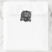 Fierce Tiger Durchbruch: Bold & Wild Quadratischer Aufkleber (Tasche)
