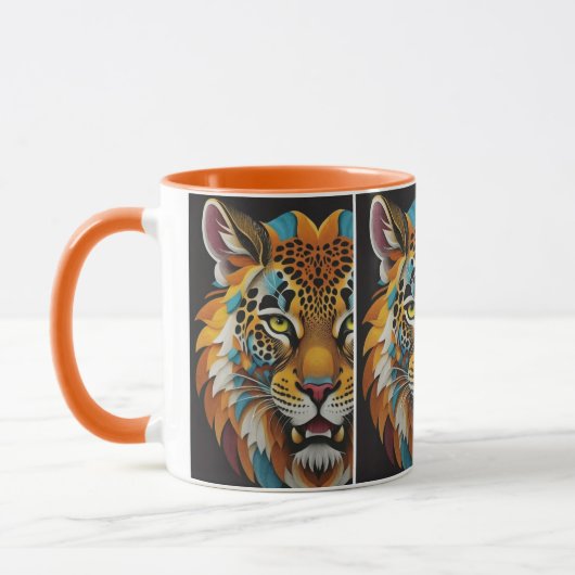 Fierce Tiger Face Art - Custom Graphic T Tasse (Links)