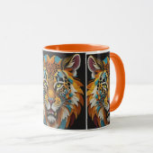 Fierce Tiger Face Art - Custom Graphic T Tasse (VorderseiteRechts)