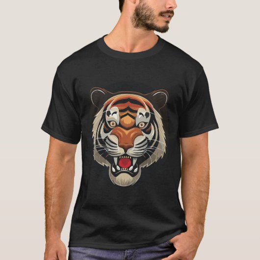 Fierce Tiger Face T-Shirt (Vorderseite)