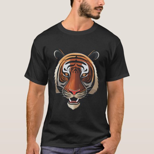Fierce Tiger Face T-Shirt (Vorderseite)